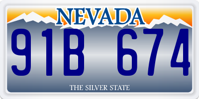 NV license plate 91B674