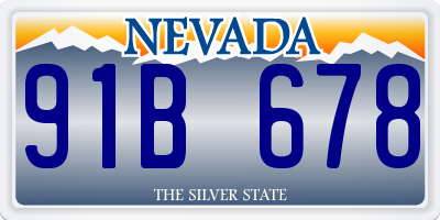 NV license plate 91B678