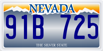 NV license plate 91B725