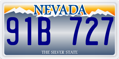 NV license plate 91B727