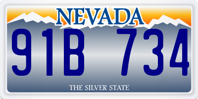 NV license plate 91B734