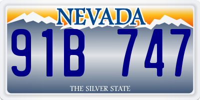 NV license plate 91B747