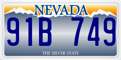 NV license plate 91B749