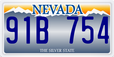 NV license plate 91B754