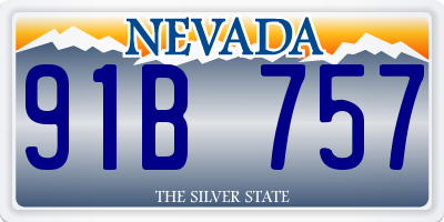 NV license plate 91B757