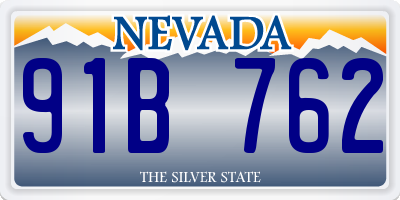 NV license plate 91B762