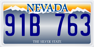 NV license plate 91B763