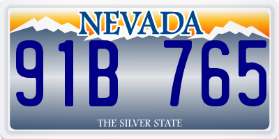 NV license plate 91B765