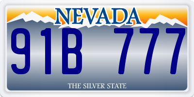 NV license plate 91B777