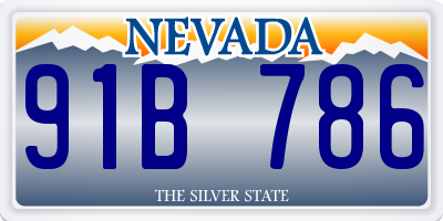 NV license plate 91B786