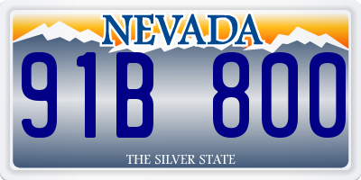 NV license plate 91B800