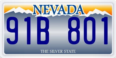 NV license plate 91B801