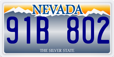 NV license plate 91B802