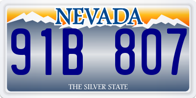 NV license plate 91B807