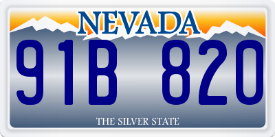 NV license plate 91B820