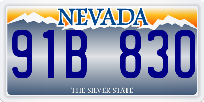 NV license plate 91B830