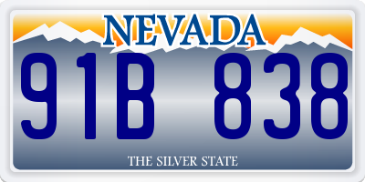 NV license plate 91B838