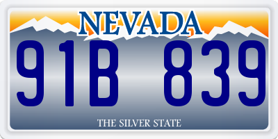 NV license plate 91B839