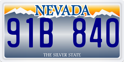 NV license plate 91B840