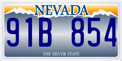 NV license plate 91B854