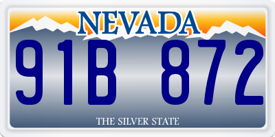 NV license plate 91B872