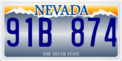 NV license plate 91B874