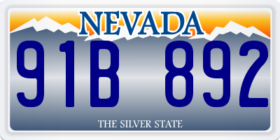 NV license plate 91B892