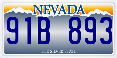 NV license plate 91B893