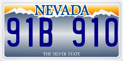 NV license plate 91B910