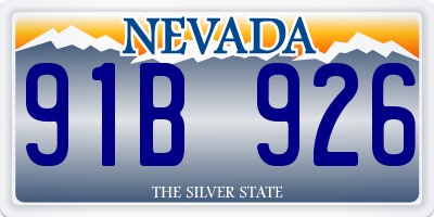 NV license plate 91B926