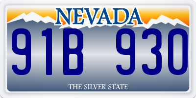 NV license plate 91B930