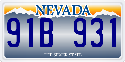 NV license plate 91B931