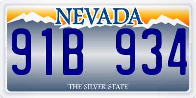 NV license plate 91B934