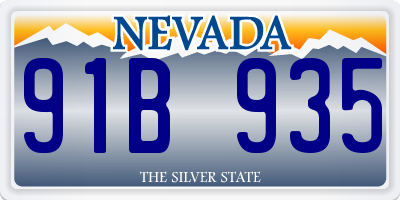 NV license plate 91B935