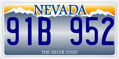 NV license plate 91B952