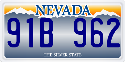 NV license plate 91B962
