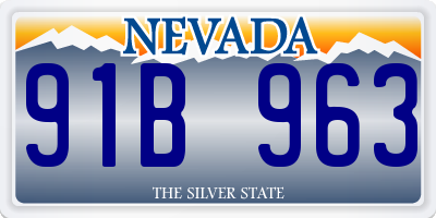NV license plate 91B963
