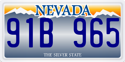 NV license plate 91B965