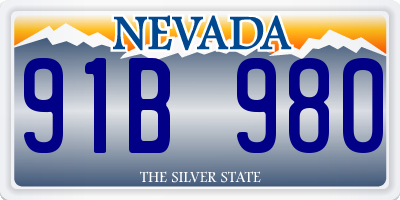 NV license plate 91B980