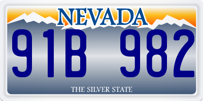 NV license plate 91B982