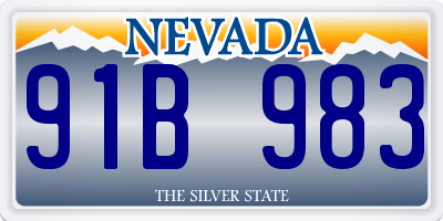 NV license plate 91B983