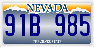 NV license plate 91B985