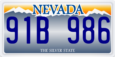 NV license plate 91B986