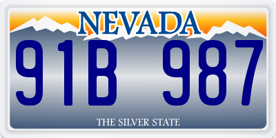NV license plate 91B987