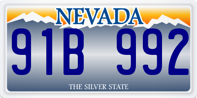 NV license plate 91B992