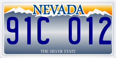 NV license plate 91C012