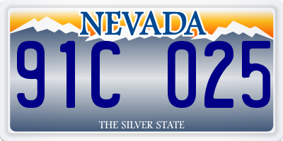 NV license plate 91C025