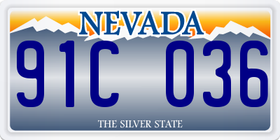 NV license plate 91C036