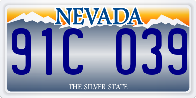 NV license plate 91C039