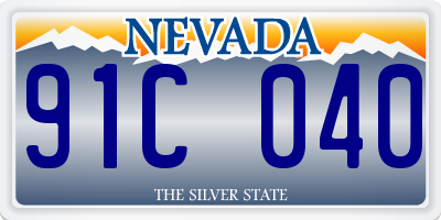 NV license plate 91C040